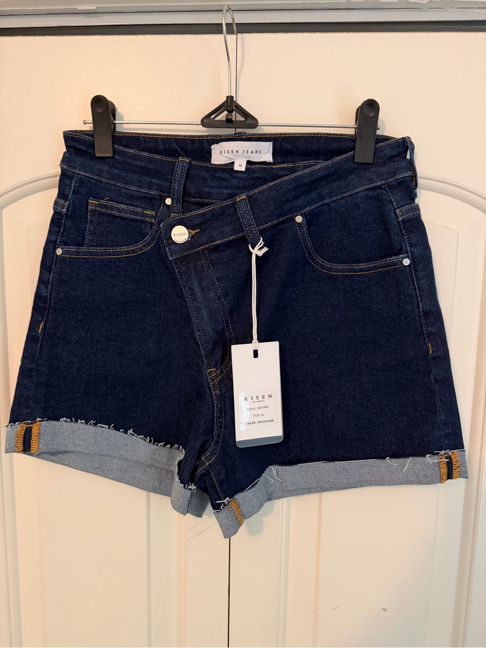 Risen Jeans Elsie High Rise Crossover Cuffed Shorts - Picture 2 of 7